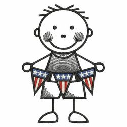 Patriotic Stick Children 06(Sm) machine embroidery designs