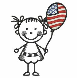 Patriotic Stick Children 07(Md) machine embroidery designs