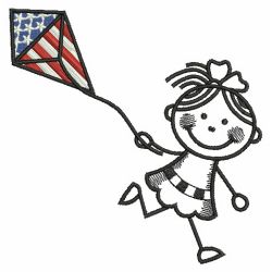 Patriotic Stick Children 08(Md) machine embroidery designs