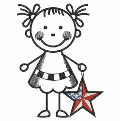 Patriotic Stick Children 10(Lg) machine embroidery designs