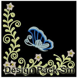 Colorful Dancing Butterfly Corners(Sm) machine embroidery designs