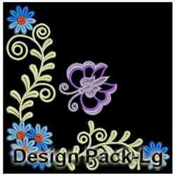 Colorful Dancing Butterfly Corners(Lg) machine embroidery designs
