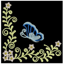 Colorful Dancing Butterfly Corners 02(Lg) machine embroidery designs