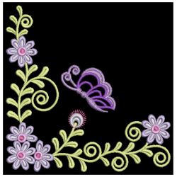 Colorful Dancing Butterfly Corners 05(Sm) machine embroidery designs