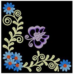 Colorful Dancing Butterfly Corners 07(Md) machine embroidery designs