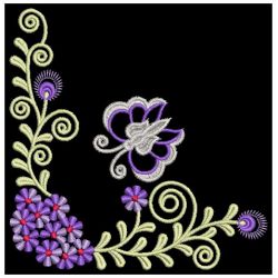 Colorful Dancing Butterfly Corners 08(Md) machine embroidery designs