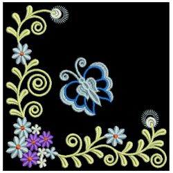 Colorful Dancing Butterfly Corners 09(Md) machine embroidery designs