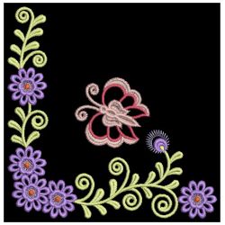 Colorful Dancing Butterfly Corners 10(Md) machine embroidery designs