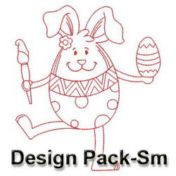 Egg Shaped Rabbit Redwork(Sm) machine embroidery designs
