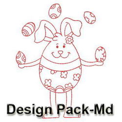 Egg Shaped Rabbit Redwork(Md) machine embroidery designs