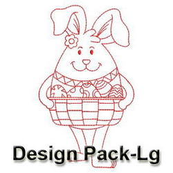 Egg Shaped Rabbit Redwork(Lg) machine embroidery designs