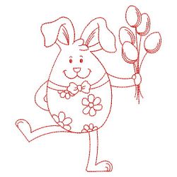 Egg Shaped Rabbit Redwork 02(Lg) machine embroidery designs