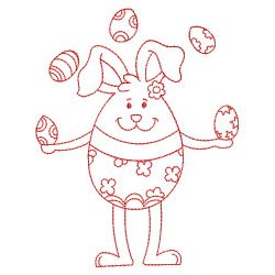 Egg Shaped Rabbit Redwork 03(Lg)