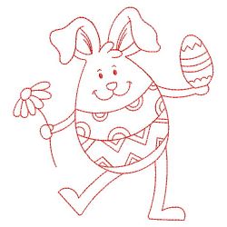Egg Shaped Rabbit Redwork 04(Md) machine embroidery designs