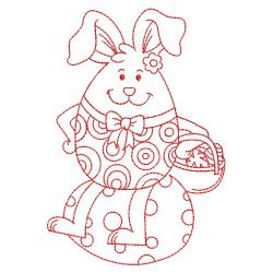 Egg Shaped Rabbit Redwork 08(Lg) machine embroidery designs