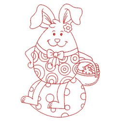 Egg Shaped Rabbit Redwork 08(Lg)