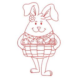 Egg Shaped Rabbit Redwork 10(Sm) machine embroidery designs