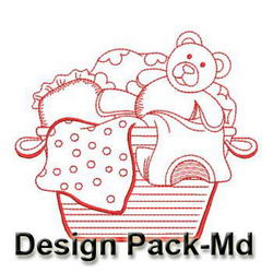 Mother Laundry Basket Redwork(Md) machine embroidery designs