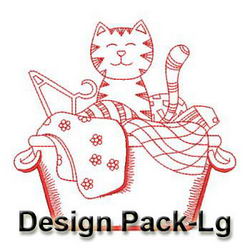Mother Laundry Basket Redwork(Lg) machine embroidery designs