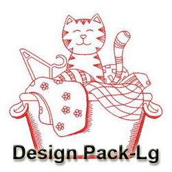 Mother Laundry Basket Redwork(Lg) machine embroidery designs