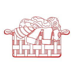 Mother Laundry Basket Redwork 01(Md) machine embroidery designs