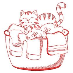 Mother Laundry Basket Redwork 07(Md) machine embroidery designs