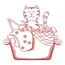 Mother Laundry Basket Redwork 09(Sm) machine embroidery designs