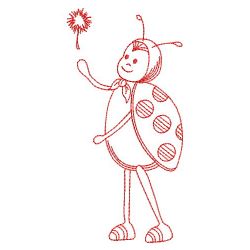 Stick Ladybug Lady Redwork 06(Lg)