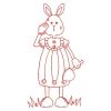 Garden Rabbit Redwork 05(Sm)