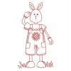 Garden Rabbit Redwork 06(Sm)