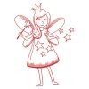 Fairy Princess Redwork 05(Sm)