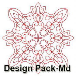 Antique Redwork Quilts 1(Md) machine embroidery designs