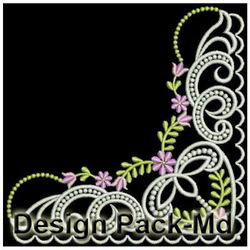 Floral Corner Embellishments 1(Md) machine embroidery designs