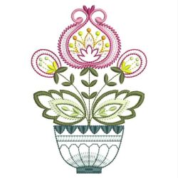 Jacobean Flower Pots 06(Lg) machine embroidery designs