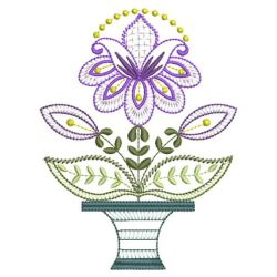 Jacobean Flower Pots 08(Lg) machine embroidery designs