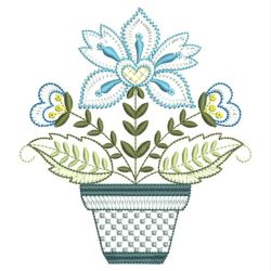 Jacobean Flower Pots 09(Md) machine embroidery designs