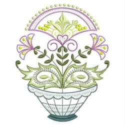 Jacobean Flower Pots 10(Md) machine embroidery designs