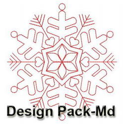Snowflake Redwork Quilts(Md) machine embroidery designs