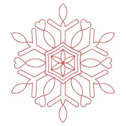 Snowflake Redwork Quilts 04(Lg)