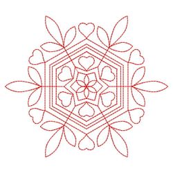 Snowflake Redwork Quilts 05(Md) machine embroidery designs