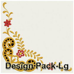 Golden Cutwork Corners(Lg) machine embroidery designs