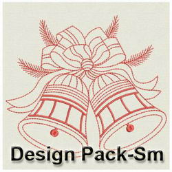 Christmas Bell Redworks(Sm) machine embroidery designs