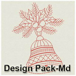 Christmas Bell Redworks(Md) machine embroidery designs