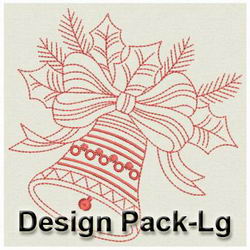 Christmas Bell Redworks(Lg) machine embroidery designs