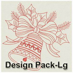 Christmas Bell Redworks(Lg) machine embroidery designs