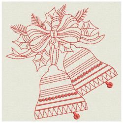 Christmas Bell Redworks 02(Sm) machine embroidery designs