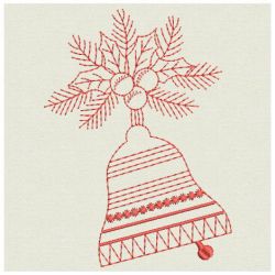 Christmas Bell Redworks 04(Sm) machine embroidery designs