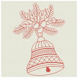 Christmas Bell Redworks 06(Md) machine embroidery designs