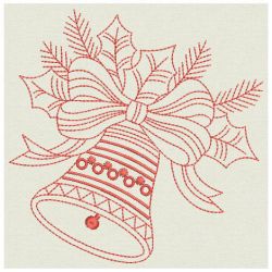 Christmas Bell Redworks 07(Sm) machine embroidery designs