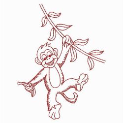 Cute Monkey Redworks 01(Sm) machine embroidery designs